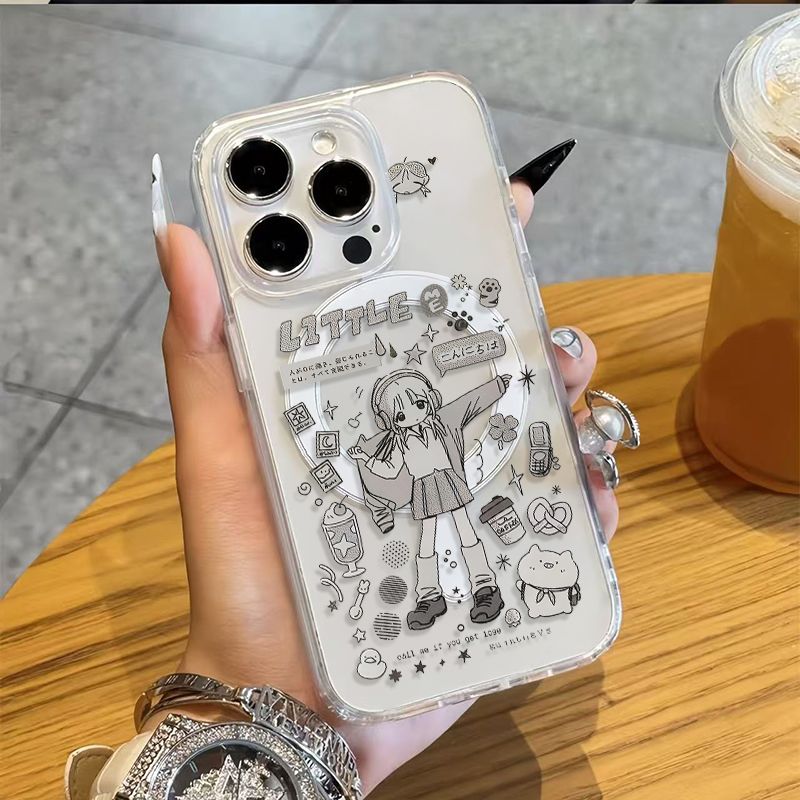 Phone Cases Cool Girl - Capa de Celular Kawaii Anime Menina