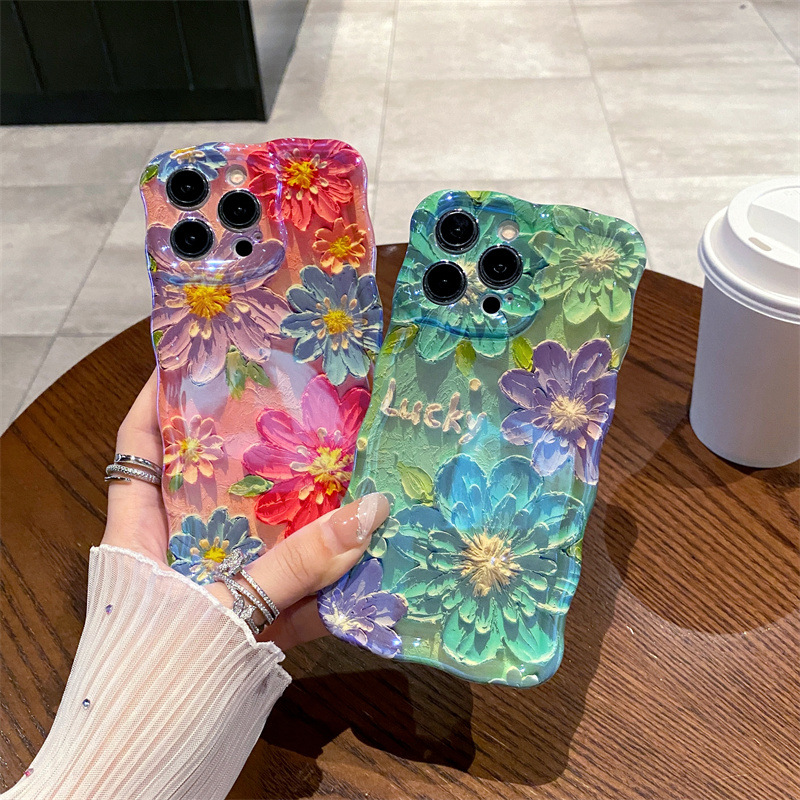 Phone Cases Blue - Retro luz azul pintura a óleo