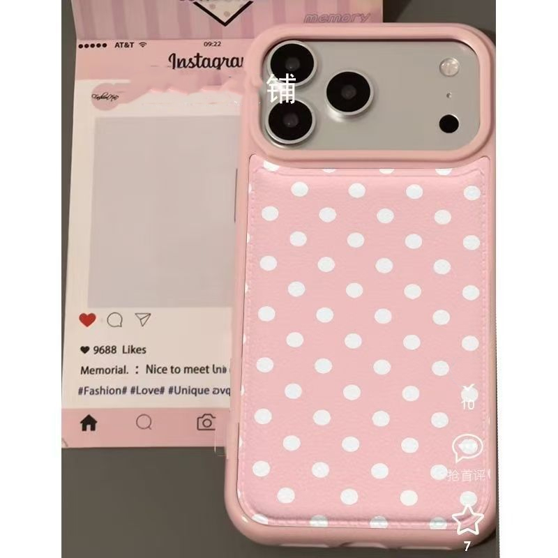 Capa de Couro Rosa com Bolinha - Phone Cases Korean avaliação e preço