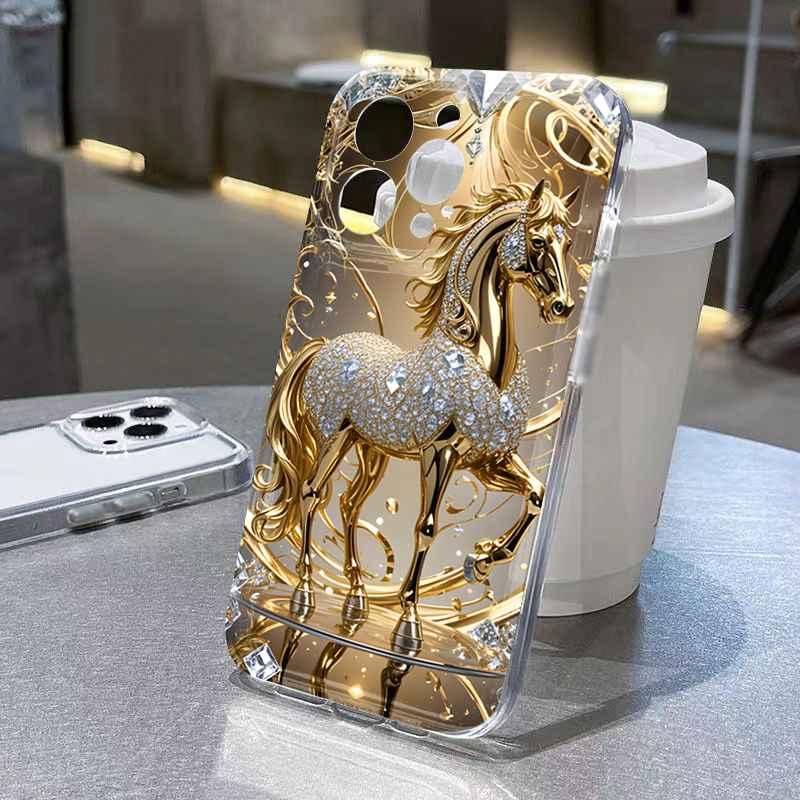 Capa de Silicone Dourada com D - Phone Cases Horse avaliação e preço