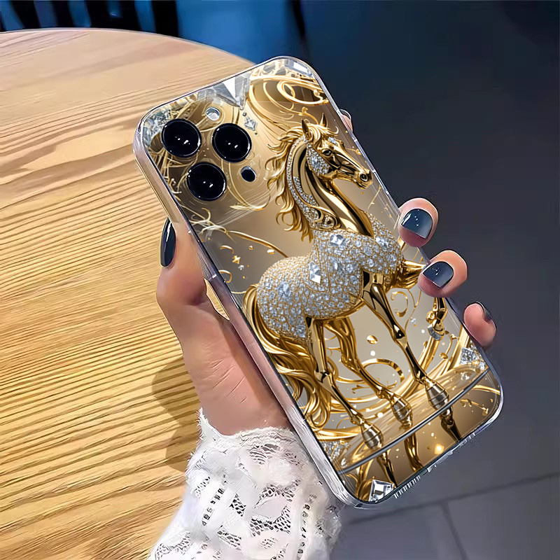 Capa de Silicone Dourada com D - Phone Cases Horse avaliação e preço